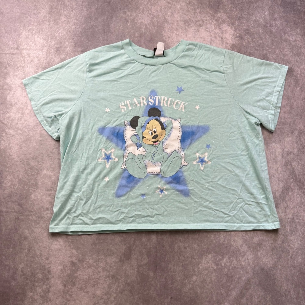 Vintage Mickey Unlimited Starstruck T-Shirt Mint Green Disney Mickey Mouse 2X